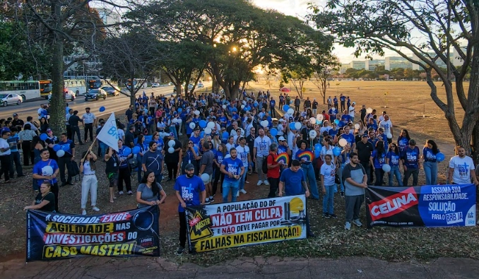 Mobilização na Esplanada cobra solução para o BRB durante audiência no STF