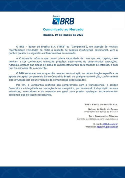 Nota ao Mercado BRB 19-01